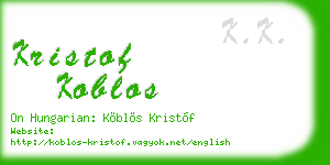 kristof koblos business card