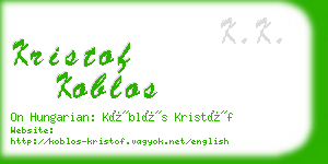 kristof koblos business card